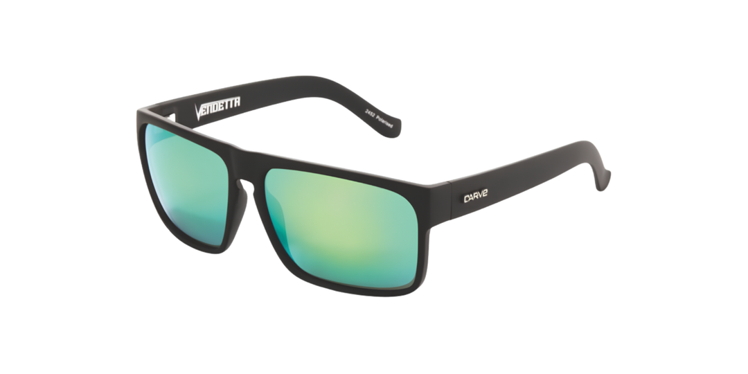 Carve | 2452 Vendetta | Matte Black Green Iridium Polarised