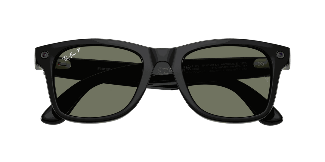 Ray-Ban Meta Gen 3 | RW4011 Wayfarer M | Shiny Black G15 Green Polarised