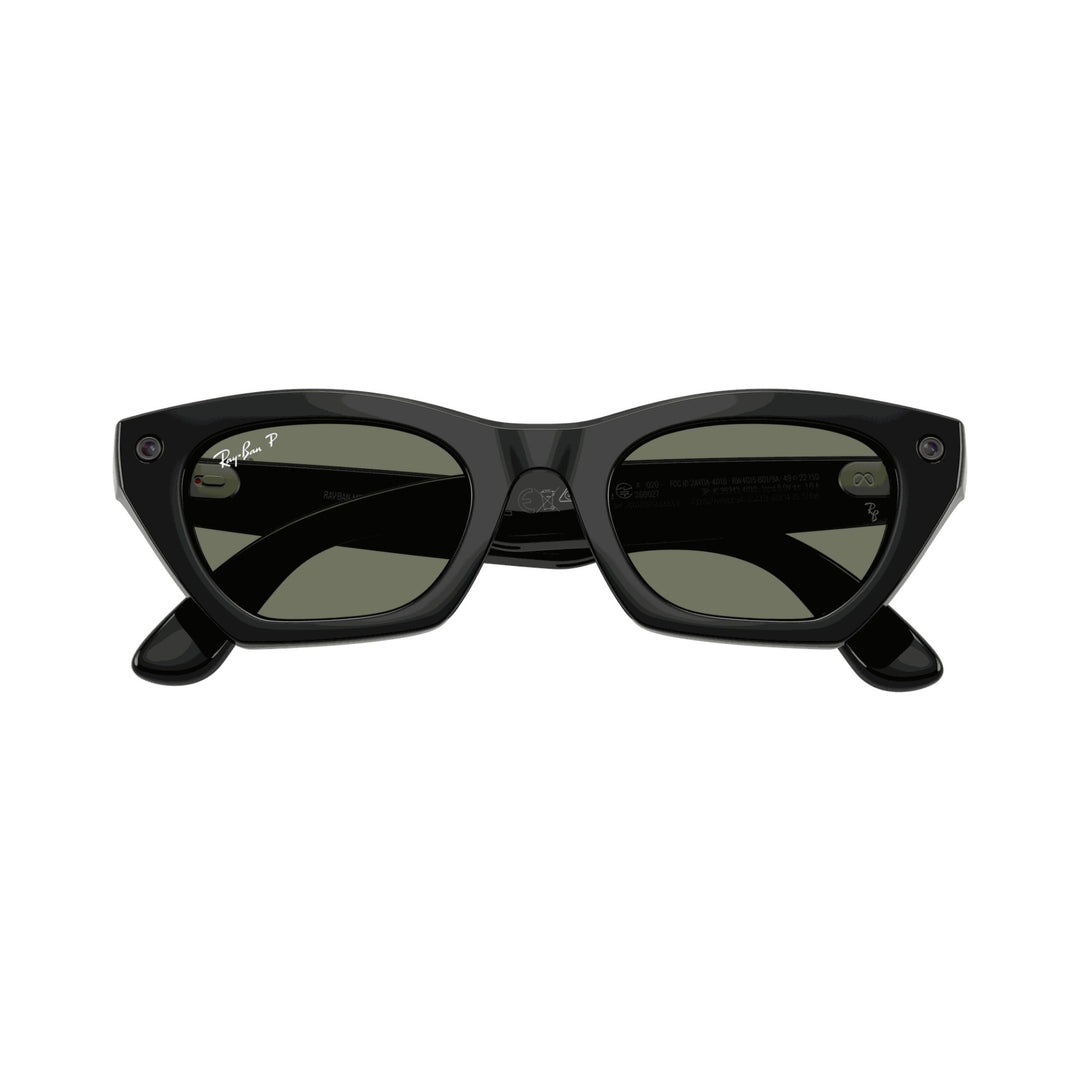 Ray-Ban Meta Gen 3 | RW4015 Zena | Shiny Black G15 Green Polarised